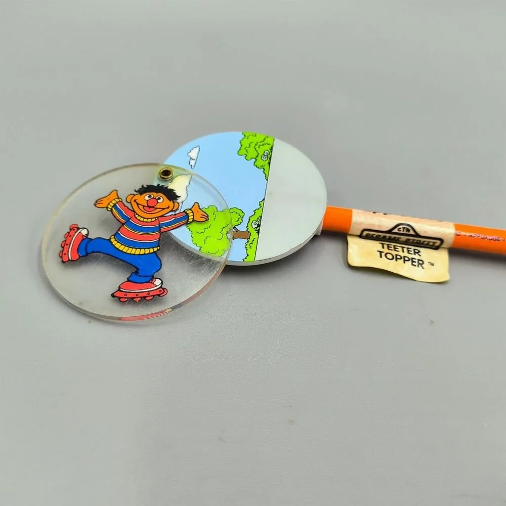 Vintage Sesame Street Ernie Teeter Totter Pencil with Topper Applause